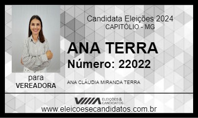 Candidato ANA TERRA 2024 - CAPITÓLIO - Eleições