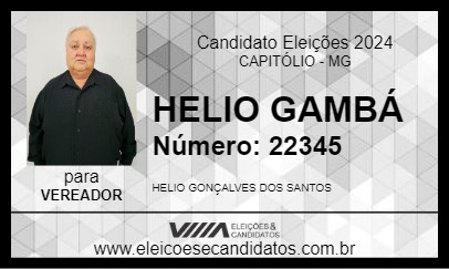 Candidato HELIO GAMBÁ 2024 - CAPITÓLIO - Eleições