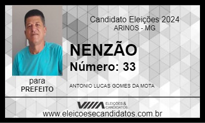 Candidato NENZÃO 2024 - ARINOS - Eleições