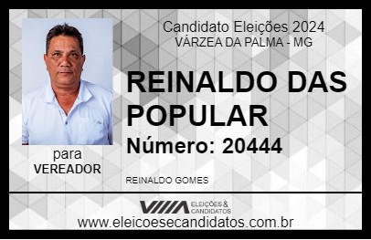 Candidato REINALDO DAS POPULAR 2024 - VÁRZEA DA PALMA - Eleições