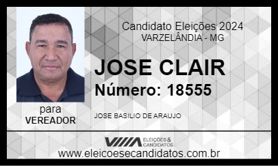 Candidato JOSE CLAIR 2024 - VARZELÂNDIA - Eleições