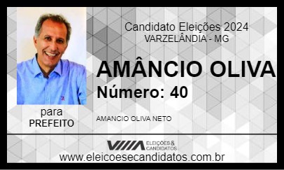 Candidato AMÂNCIO OLIVA 2024 - VARZELÂNDIA - Eleições