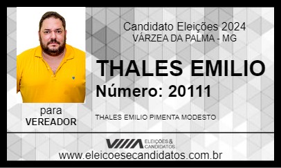 Candidato THALES EMILIO  2024 - VÁRZEA DA PALMA - Eleições