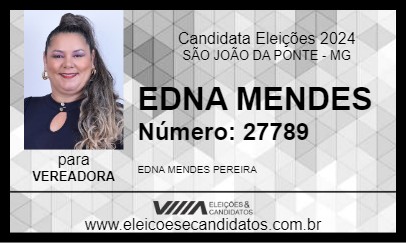 Candidato EDNA MENDES 2024 - SÃO JOÃO DA PONTE - Eleições