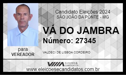 Candidato VÁ DO JAMBRA 2024 - SÃO JOÃO DA PONTE - Eleições