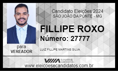 Candidato FILLIPE ROXO 2024 - SÃO JOÃO DA PONTE - Eleições