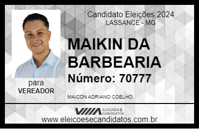 Candidato MAIKIN DA BARBEARIA 2024 - LASSANCE - Eleições