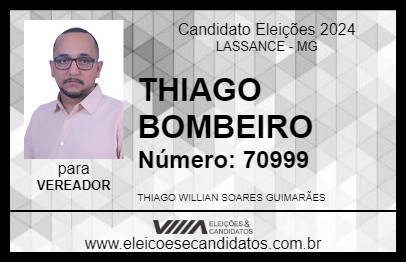 Candidato THIAGO BOMBEIRO 2024 - LASSANCE - Eleições