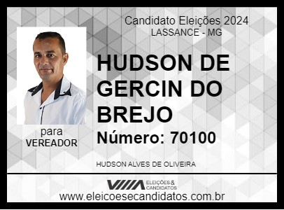 Candidato HUDSON DE GERCIN DO BREJO 2024 - LASSANCE - Eleições