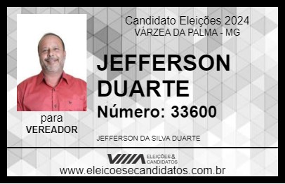 Candidato JEFFERSON DUARTE 2024 - VÁRZEA DA PALMA - Eleições