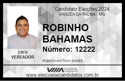 Candidato ROBINHO BAHAMAS 2024 - VÁRZEA DA PALMA - Eleições