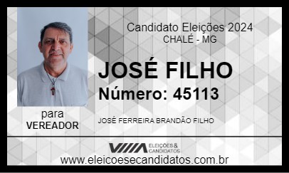 Candidato JOSÉ FILHO 2024 - CHALÉ - Eleições