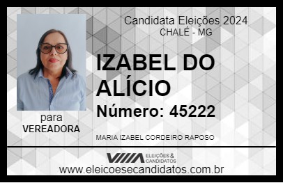 Candidato IZABEL DO ALÍCIO 2024 - CHALÉ - Eleições