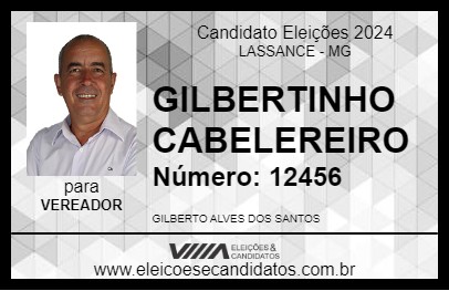 Candidato GILBERTINHO CABELEREIRO 2024 - LASSANCE - Eleições