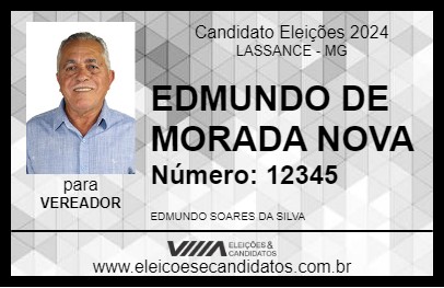 Candidato EDMUNDO DE MORADA NOVA 2024 - LASSANCE - Eleições