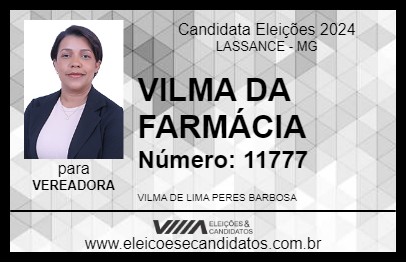 Candidato VILMA DA FARMÁCIA 2024 - LASSANCE - Eleições