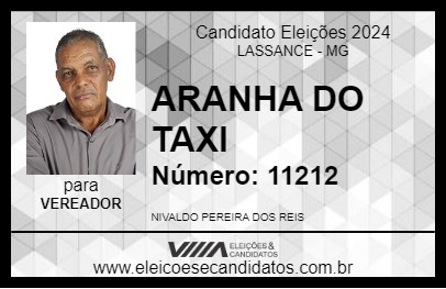 Candidato ARANHA DO TAXI 2024 - LASSANCE - Eleições