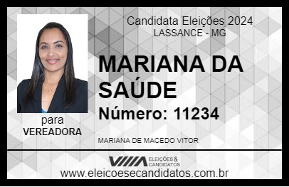 Candidato MARIANA DA SAÚDE 2024 - LASSANCE - Eleições