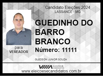 Candidato GUEDINHO DO BARRO BRANCO 2024 - LASSANCE - Eleições