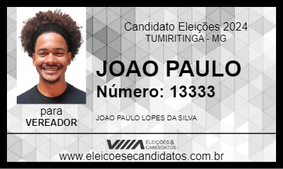 Candidato JOAO PAULO 2024 - TUMIRITINGA - Eleições