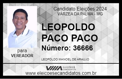 Candidato LEOPOLDO PACO PACO 2024 - VÁRZEA DA PALMA - Eleições