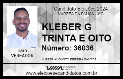 Candidato KLEBER G TRINTA E OITO 2024 - VÁRZEA DA PALMA - Eleições