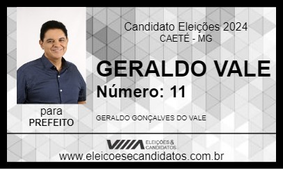 Candidato GERALDO VALE 2024 - CAETÉ - Eleições