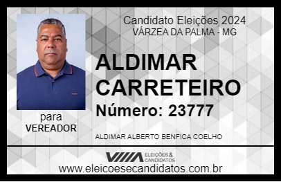 Candidato ALDIMAR CARRETEIRO 2024 - VÁRZEA DA PALMA - Eleições