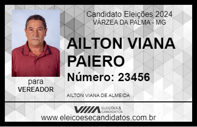 Candidato AILTON VIANA PAIERO 2024 - VÁRZEA DA PALMA - Eleições