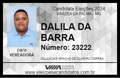 Candidato DALILA DA BARRA  2024 - VÁRZEA DA PALMA - Eleições