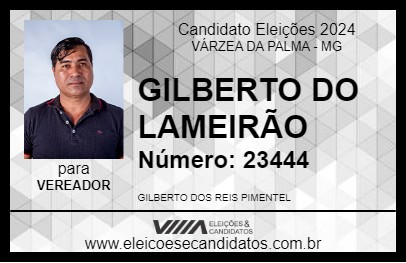 Candidato GILBERTO DO LAMEIRÃO 2024 - VÁRZEA DA PALMA - Eleições