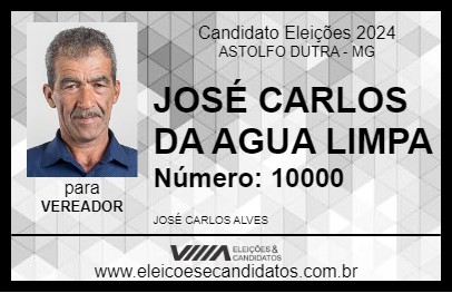 Candidato JOSÉ CARLOS DA AGUA LIMPA 2024 - ASTOLFO DUTRA - Eleições