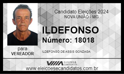 Candidato ILDEFONSO 2024 - NOVA UNIÃO - Eleições