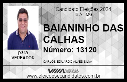 Candidato BAIANINHO DAS CALHAS 2024 - IBIÁ - Eleições