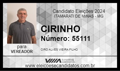 Candidato CIRINHO 2024 - ITAMARATI DE MINAS - Eleições