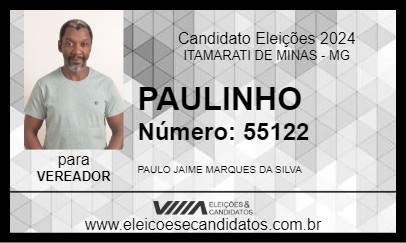 Candidato PAULINHO 2024 - ITAMARATI DE MINAS - Eleições