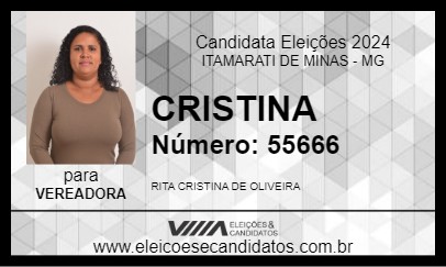 Candidato CRISTINA 2024 - ITAMARATI DE MINAS - Eleições