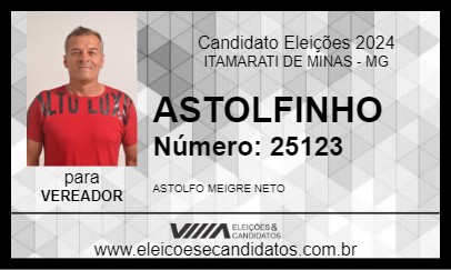 Candidato ASTOLFINHO 2024 - ITAMARATI DE MINAS - Eleições