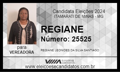 Candidato REGIANE 2024 - ITAMARATI DE MINAS - Eleições