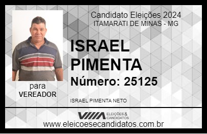 Candidato ISRAEL PIMENTA 2024 - ITAMARATI DE MINAS - Eleições