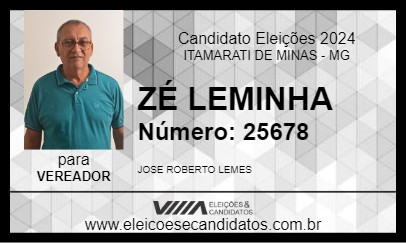 Candidato ZÉ LEMINHA 2024 - ITAMARATI DE MINAS - Eleições