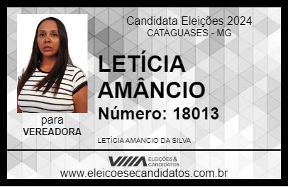 Candidato LETÍCIA AMÂNCIO 2024 - CATAGUASES - Eleições