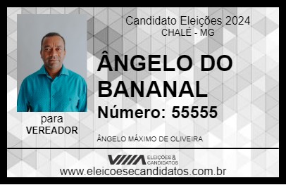 Candidato ÂNGELO DO BANANAL 2024 - CHALÉ - Eleições