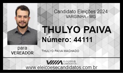 Candidato THULYO PAIVA 2024 - VARGINHA - Eleições