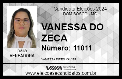 Candidato VANESSA DO ZECA 2024 - DOM BOSCO - Eleições