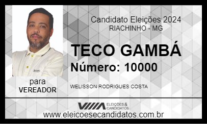 Candidato TECO GAMBÁ  2024 - RIACHINHO - Eleições