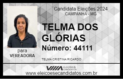 Candidato TELMA DOS GLÓRIAS 2024 - CAMPANHA - Eleições