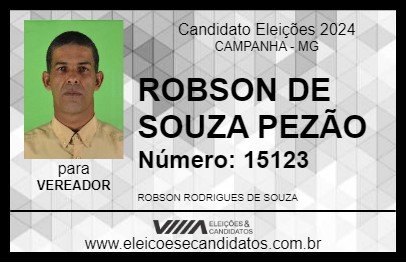 Candidato ROBSON DE SOUZA PEZÃO 2024 - CAMPANHA - Eleições