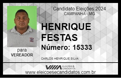 Candidato HENRIQUE FESTAS 2024 - CAMPANHA - Eleições