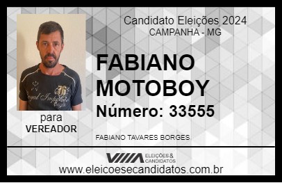 Candidato FABIANO MOTOBOY 2024 - CAMPANHA - Eleições